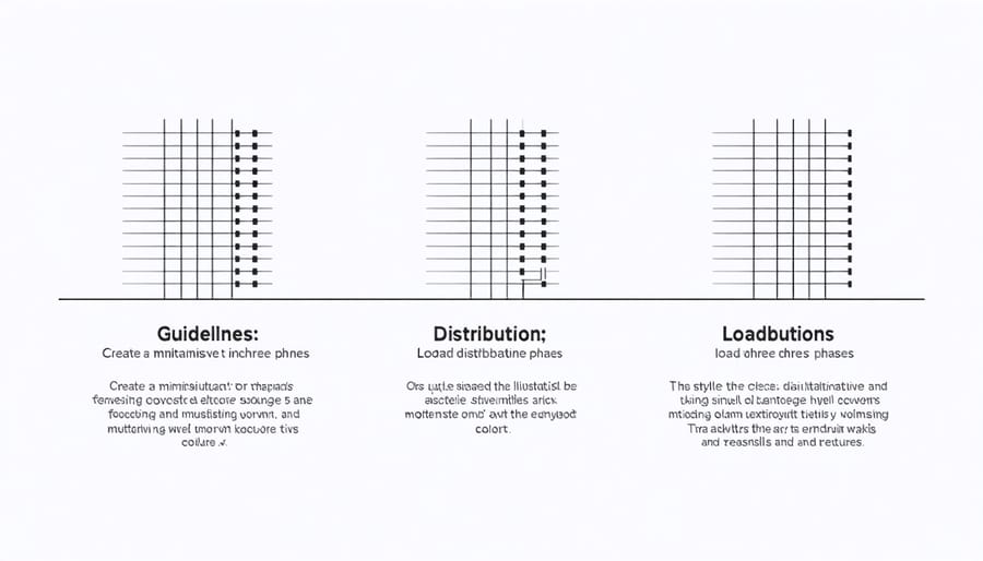 Visual representation of balanced and unbalanced loads across three phases with voltage vectors